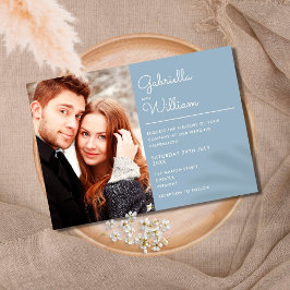 Moderno Convite de Casamento em Script Elegante Az