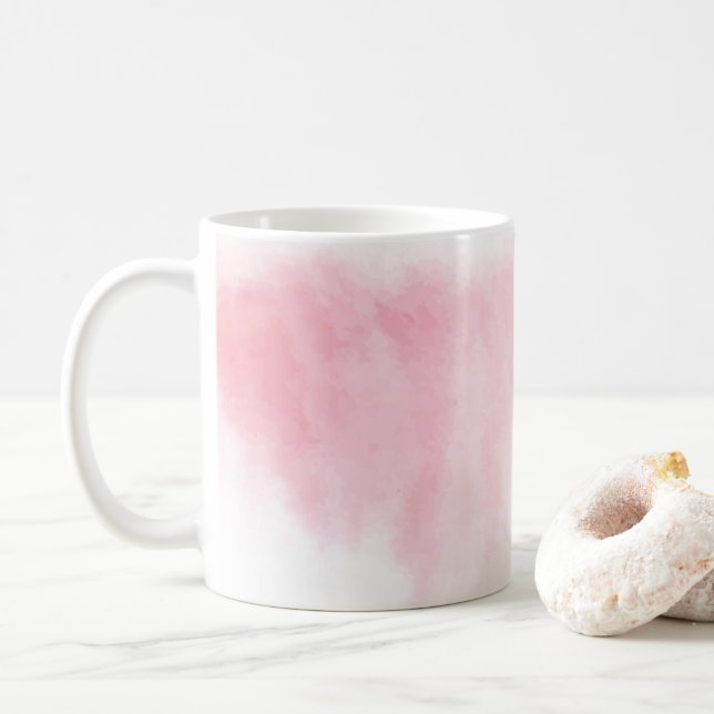 Moderno cora a caneca cor-de-rosa da aguarela (Com Donut)
