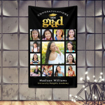Moderno da Colagem de Fotos do K-12 Dourado Gradua