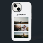 Moderno de Colagem de Fotos Simples<br><div class="desc">Capa de telefone moderna apresentando um design preto e branco simples e mínimo com uma colagem de fotos de quatro de suas fotos favoritas junto com seu nome em um roteiro elegante.</div>