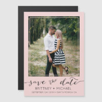 Moderno de Fotografias Guardar A Data Rosa Esmagad