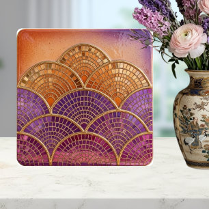 Moderno de Meados do Século Leque Escalonado roxo 