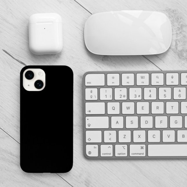 Moderno e minimalista preto sólido (Modern minimalist solid black case.)