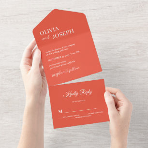 Moderno e minimalista simples Casamento Laranja