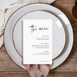 Moderno e minimalista simples | Menu Casamento<br><div class="desc">Este elegante menu de janto de casamento preto e branco é simples e minimalista,  mas muito na moda devido ao moderno roteiro escrito à mão e ao layout limpo.</div>