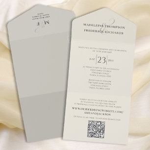 Moderno e Simples Sage Verde   RSVP de Código QR