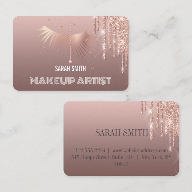 Moderno Elegante cai Cartão de visita de rosa de o (Frente/Verso)