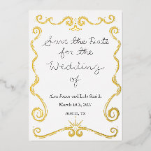 Moderno Elegante Folha Save the Date 