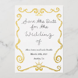 Moderno Elegante Folha Save the Date 