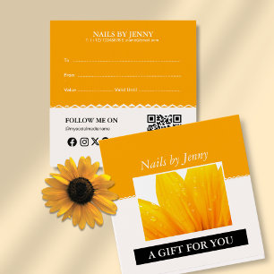 Moderno Elegante Laranja Branco Nail Salon Gift