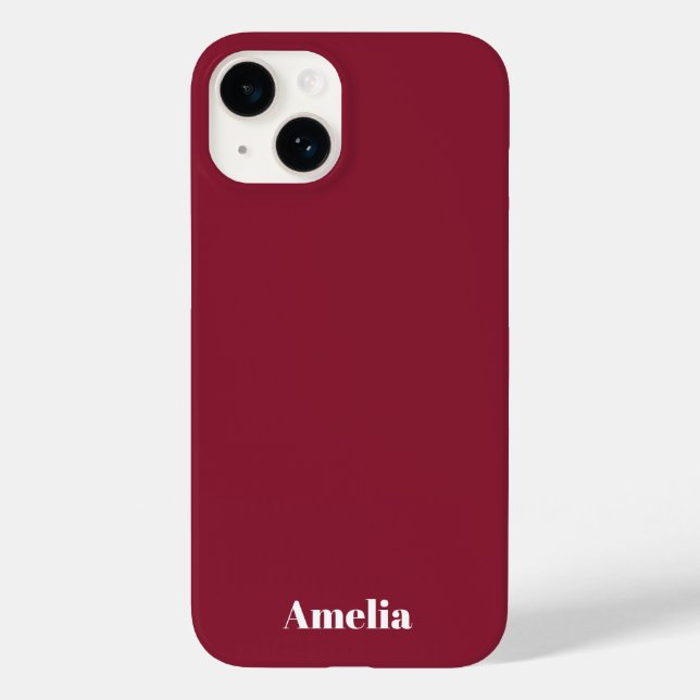 moderno elegante script vermelho branco Nome Perso (Verso)