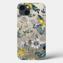 Moderno Floral Elegante Amarelo Cinza Prata