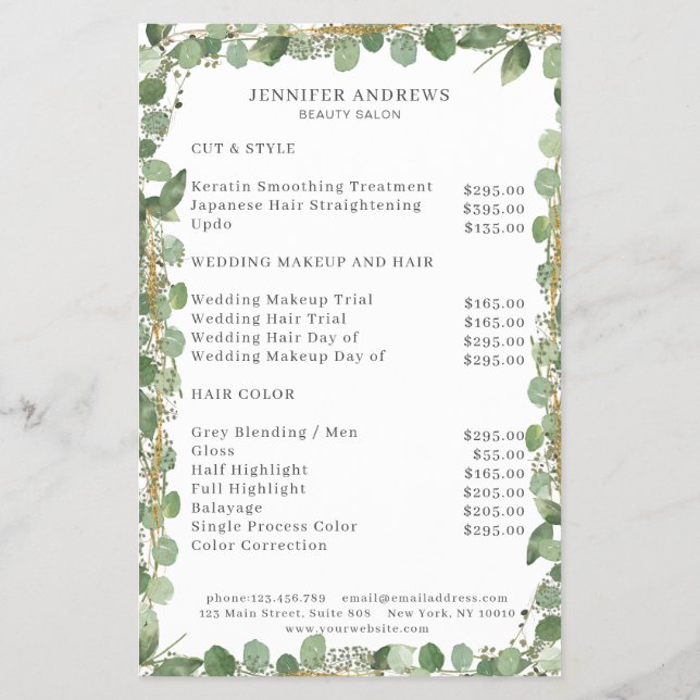 Moderno, Greenery Flyer (Verso)