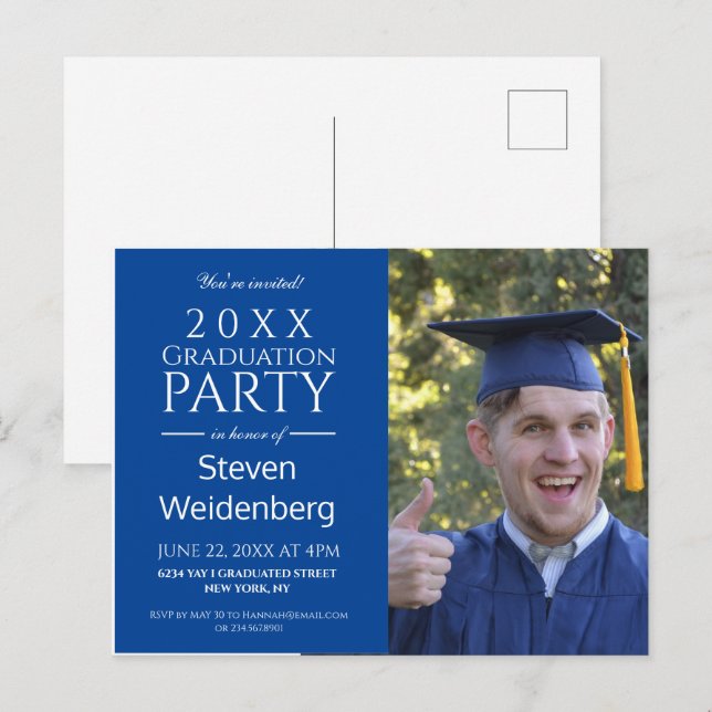MODERNO MALE BLUE 2025 CONVITE À FESTA DE FORMATUR (Frente/Verso)