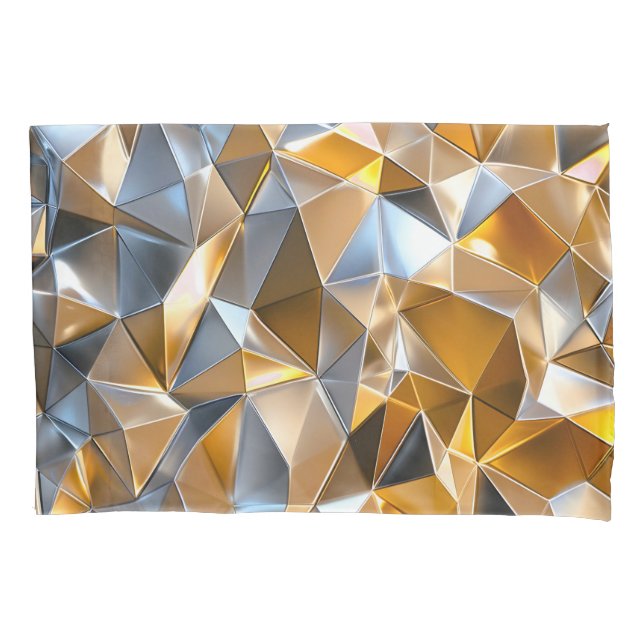 Moderno Metálico Abstrato Geométrico Dourado Prata (Frente)