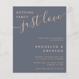 Moderno Minimalista Azul | Convite Para Casamento 