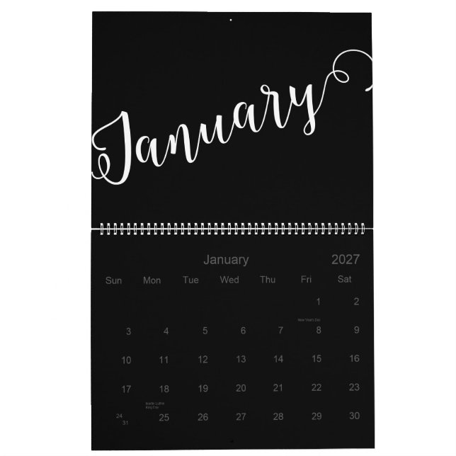 Moderno, Minimalista, Calendário 2025 (Jan 2027)