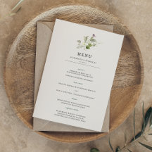 Moderno Minimalista | Menu de Casamento com Verdur
