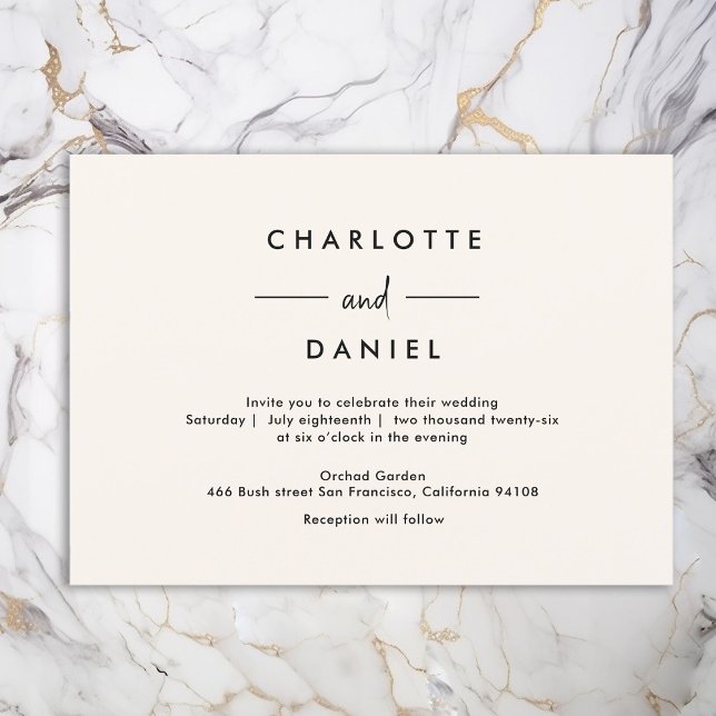 Moderno, Mínimo, Tipografia, Convite De Casamento (Criador carregado)