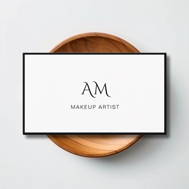 Moderno, Monograma, Cartão de visita branco (odern, Monogram, White Business Card)