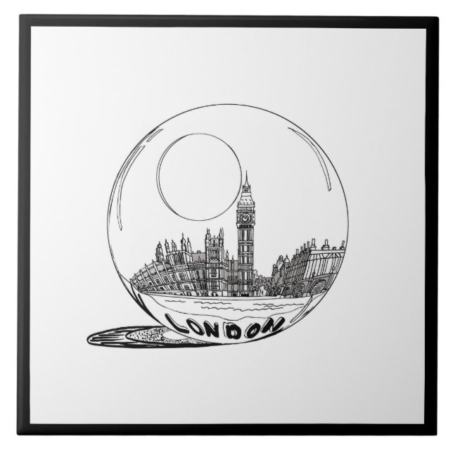 Moderno Na moda Londres Sity Black White (Frente)