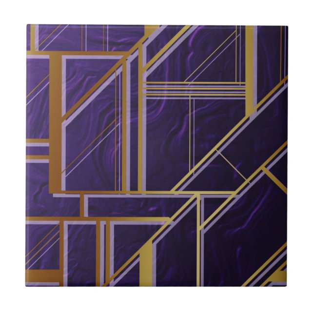 Moderno,ouro,deco de arte, roxo,geométrico,vintage (Frente)