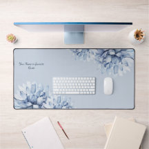Moderno Personalizado Azul Derrante Floral