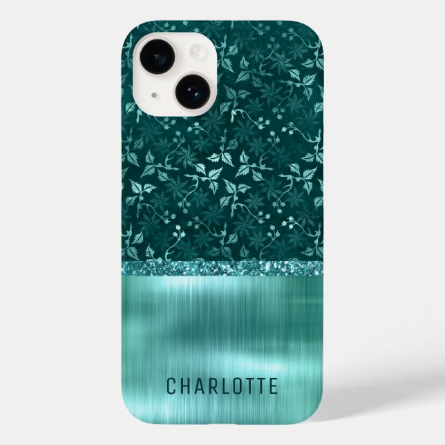 Moderno Personalizado com Brilho Floral Feminino (Verso)