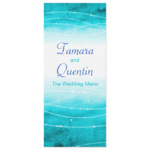 Moderno pintado abstém-se no menu de casamento azu