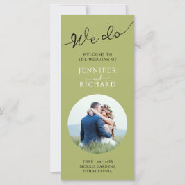 Moderno Programa de Casamento Fotográfico em Verde