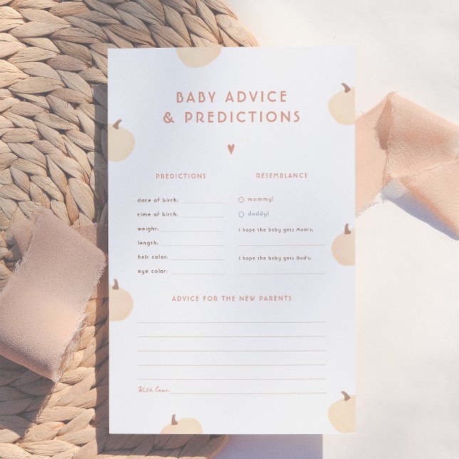 Moderno Pumpkin Baby Predictions & Advice Game (Criador carregado)