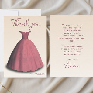 Moderno Quinceañera mis quince cartões de agradeci