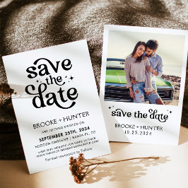 Moderno Retro Save The Date | Convite de Casamento
