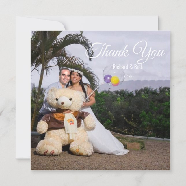 Moderno Romântico Obrigado Casamento (Frente)