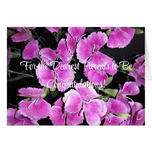 Moderno, Rosa e Floral, Pais a Serem Cartões (Frente Horizontal)