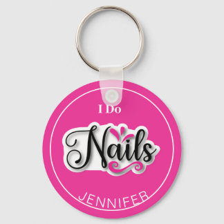 Moderno rosa I Do Unhas Nail Technician Chaveiro