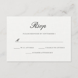 Moderno RSVP de Casamento Branco Elegante