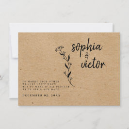 Moderno Russo Mudar Floral O Anúncio De Data