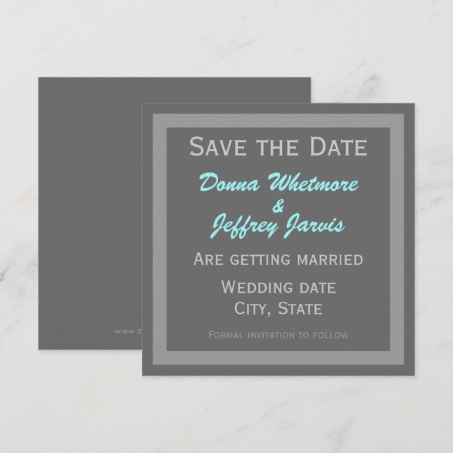 Moderno Salvar a Cinza de Anúncio de Data (Frente/Verso)