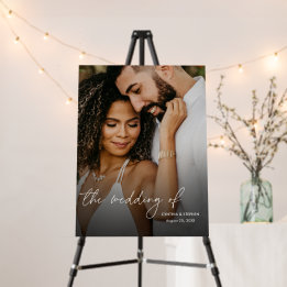 Moderno Simples Elegante Script Foto Casamento Bem