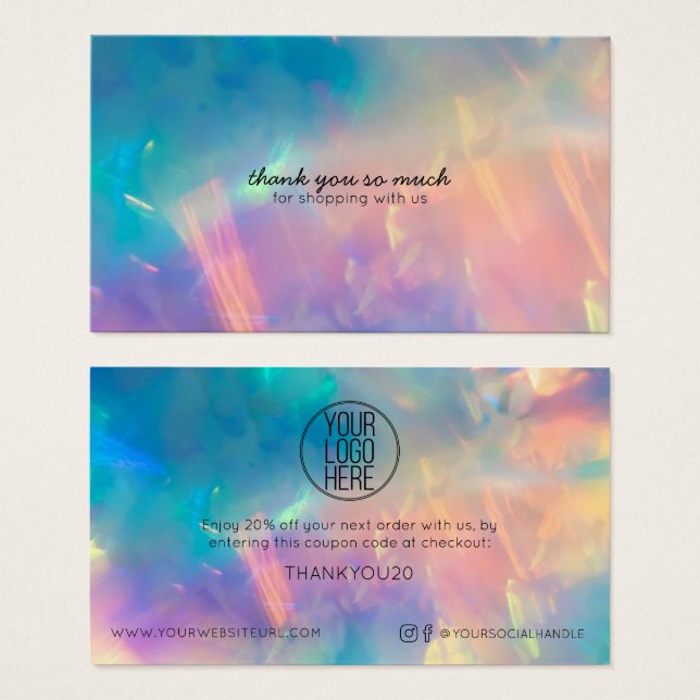 Moderno simples seu LOGOTIPO AQUI Desconto do clie (Frente & Verso)