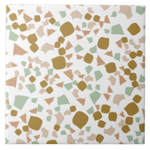 Moderno Simples Terrazzo Branco Dourado