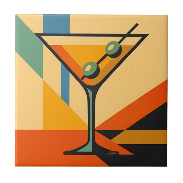 Moderno Sol Nascente Bauhaus Martini de Meados do  (Frente)