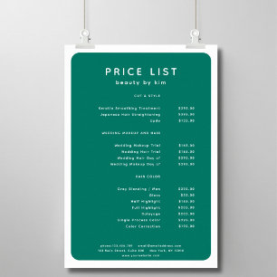 Moderno, Tendência, Poster da Lista de Preços do S