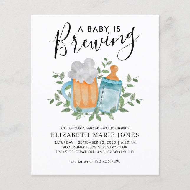 Moderno Um Bebê está criando Chá de fraldas de gar (Frente)