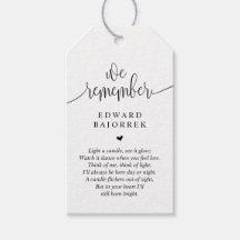 Moderno, Vela Memorial, Etiqueta de Serviço Funerá