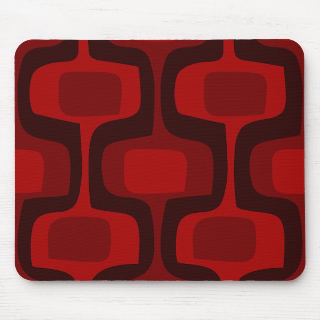 Modificação Borgonha vermelha retro Mousepad preto (Frente)