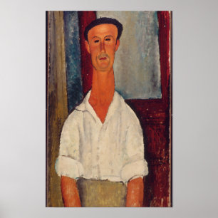 Modigliani Man in White Shirt Moderna Impressão