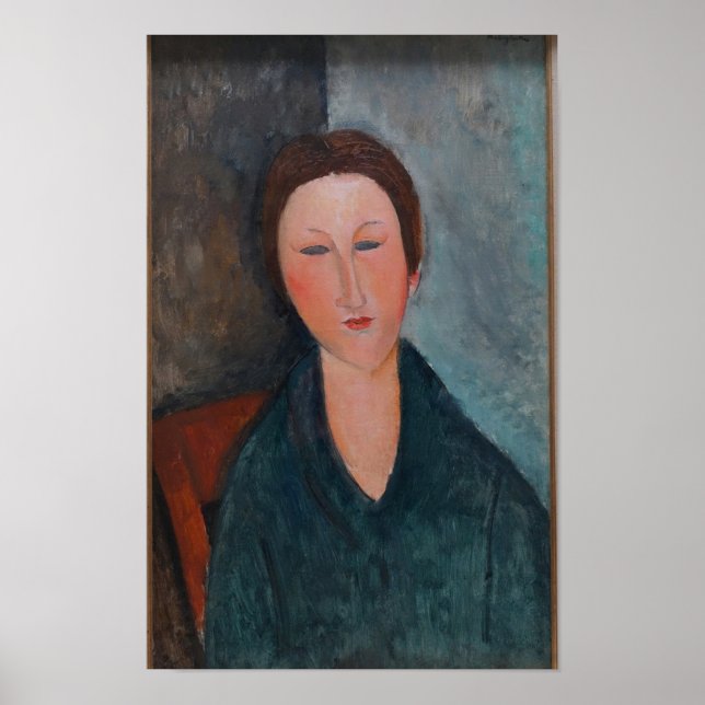 Modigliani Woman com Impressão de Arte de Olhos Fe (Frente)