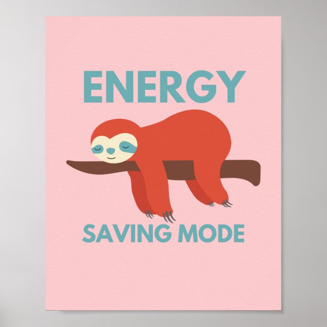 Modo de poupança de energia Poster engraçado (Frente)